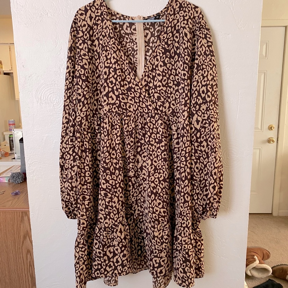 Boho Leopard Print Dress